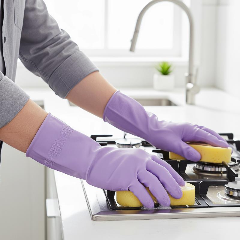 1組のラテックス食器洗い用手袋、滑り止めグリップ付き、耐水性 - Dish Glove Rubber のレビューと価格