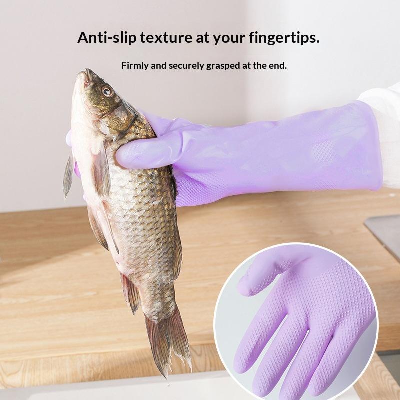 1組のラテックス食器洗い用手袋、滑り止めグリップ付き、耐水性 - Dish Glove Rubber のレビューと価格