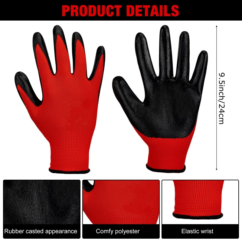 4/20 個ニトリルコーティングされた安全作業手袋シームレス - Nitrile Mechanic Glove のレビューと価格