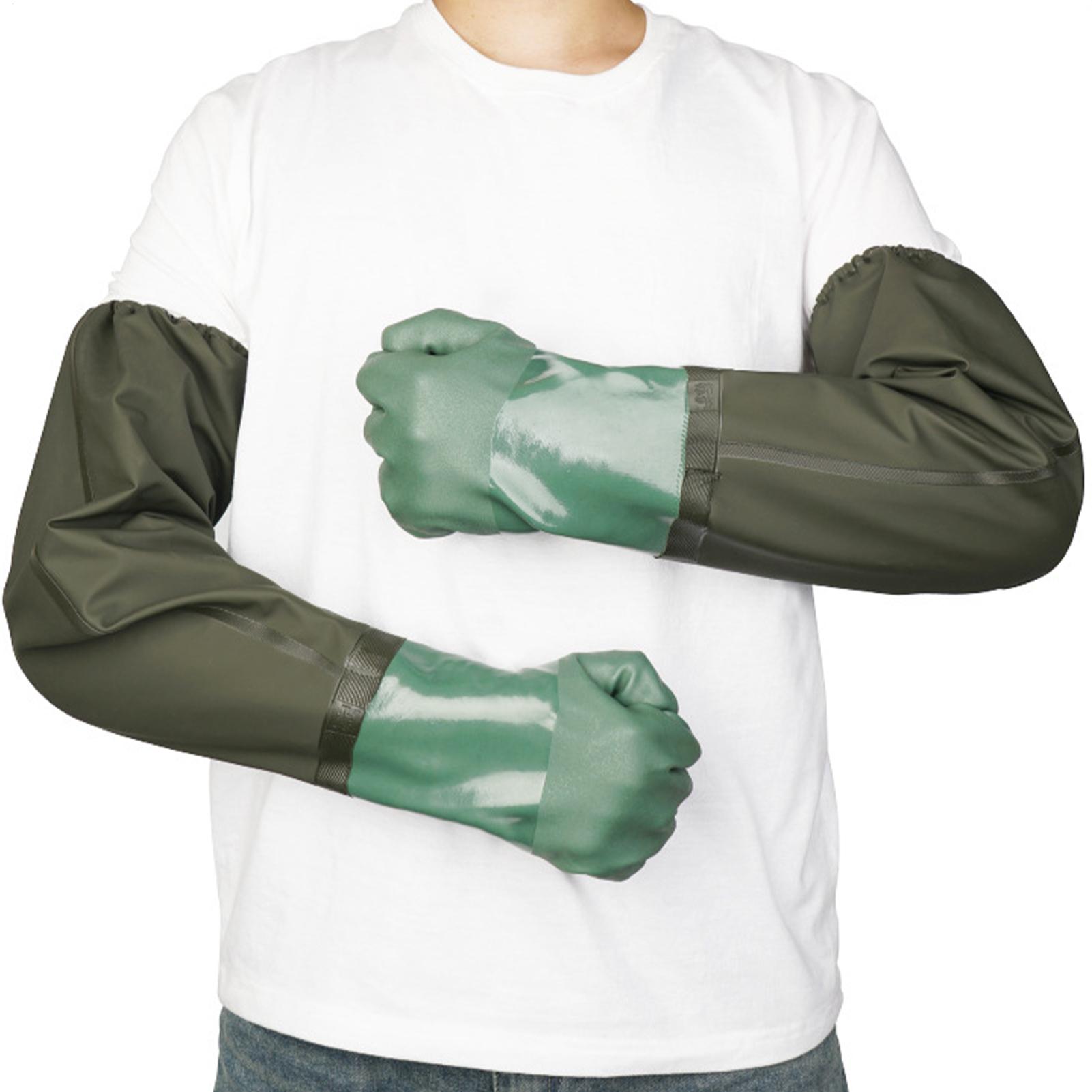 防水ゴム手袋 長持ち耐久性のあるロングフィッシンググローブ  - Rubber Glove Cleaning のレビューと価格