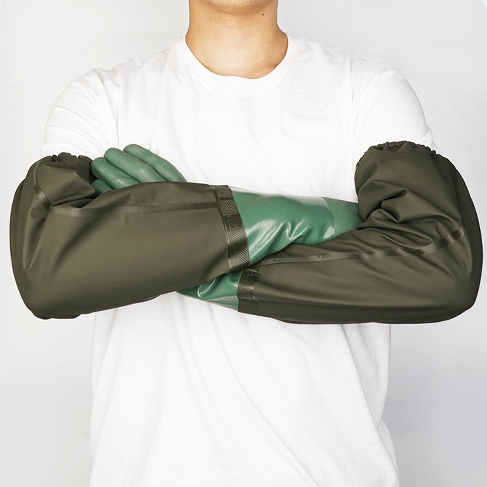 防水ゴム手袋 長持ち耐久性のあるロングフィッシンググローブ  - Rubber Glove Cleaning のレビューと価格