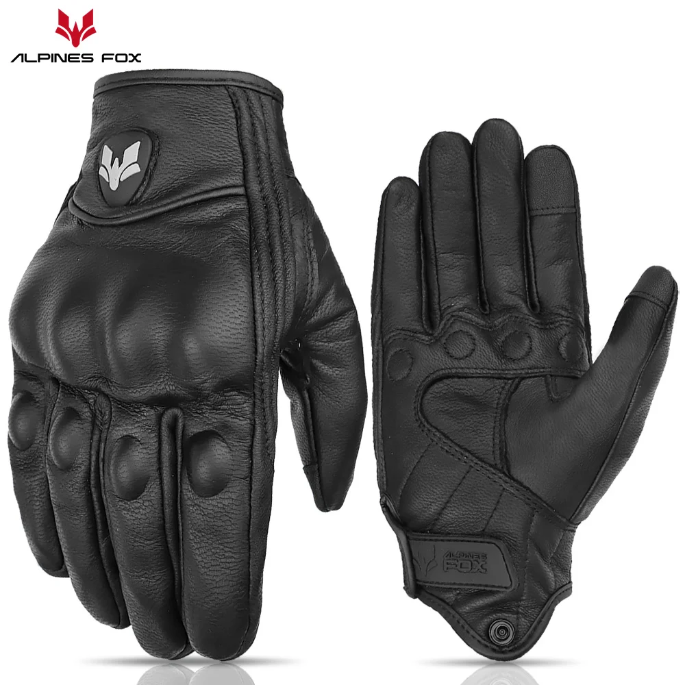 ユニセックス ヴィンテージ レザー オートバイ グローブ - - Motorcycle Glove Knuckle のレビューと価格