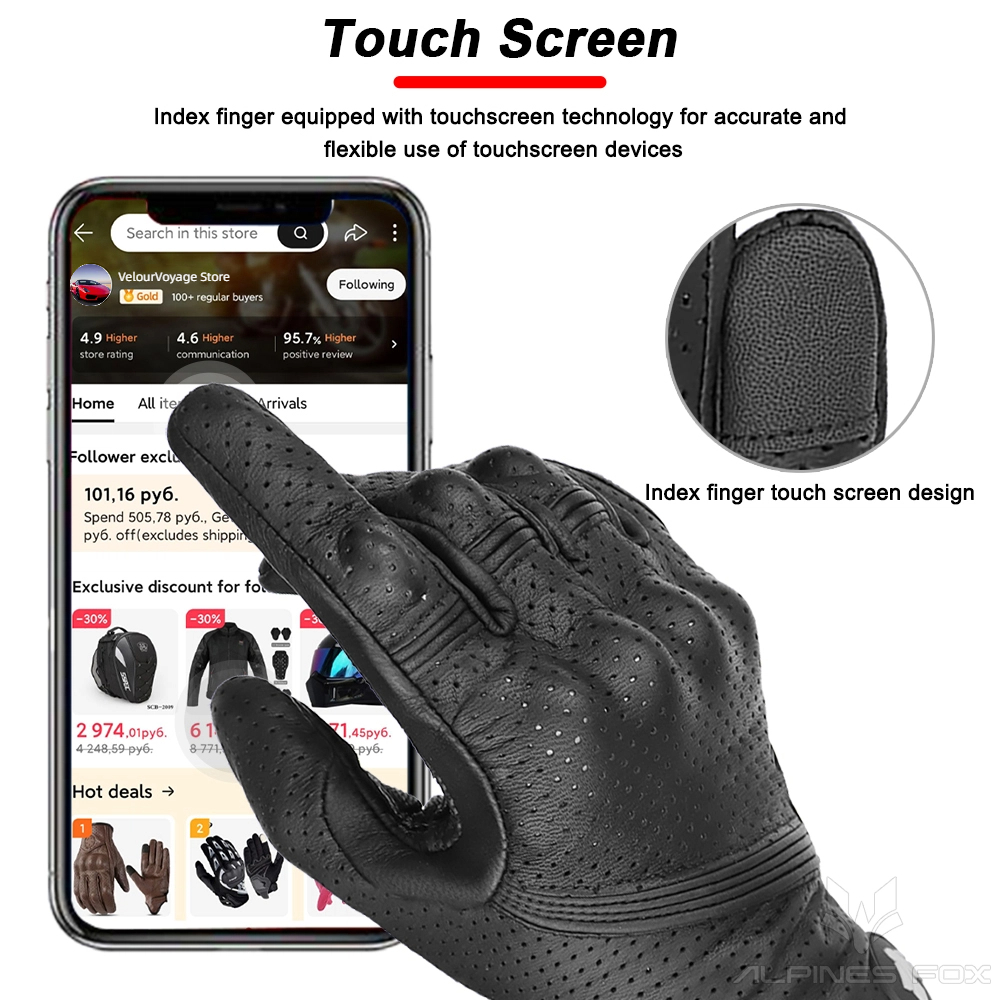ユニセックス ヴィンテージ レザー オートバイ グローブ - - Motorcycle Glove Knuckle のレビューと価格