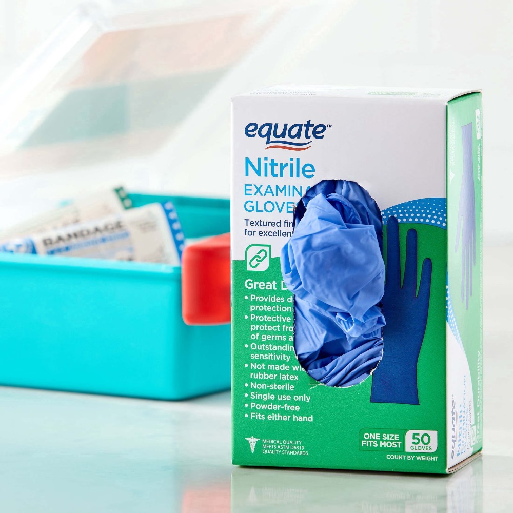 イクエイト ニトリル検査用手袋、ワンサイズ（ほとんどの人にフ - Exam Glove Nitrile のレビューと価格