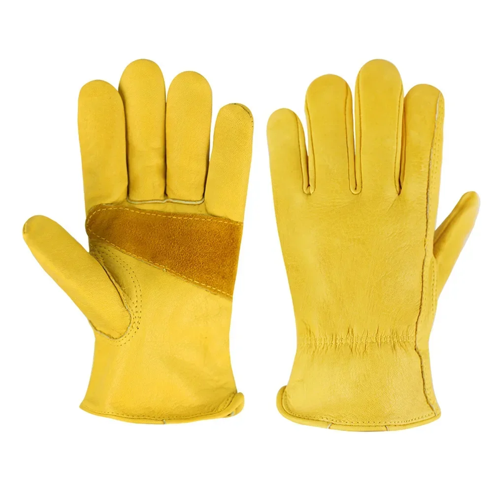 革製作業安全手袋 庭仕事、バイク運転、溶接、保護作業場用 滑 - Leather Driving Glove のレビューと価格