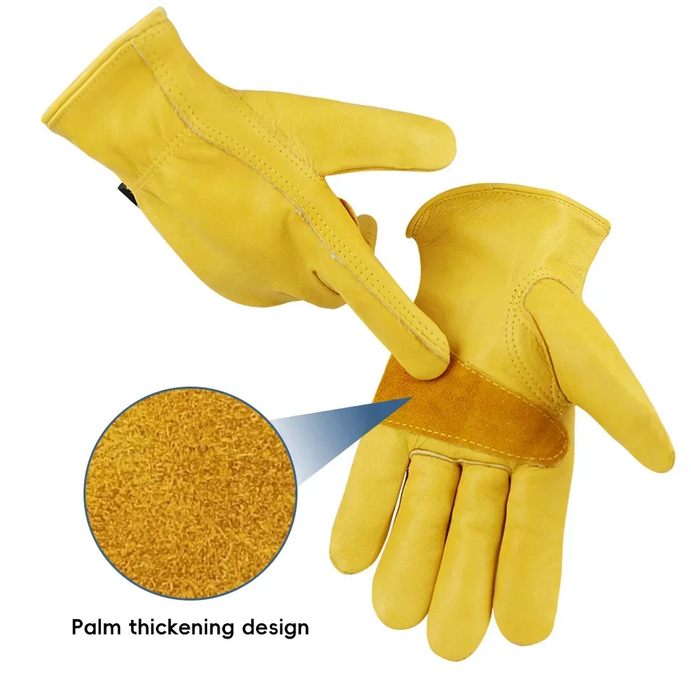 革製作業安全手袋 庭仕事、バイク運転、溶接、保護作業場用 滑 - Leather Driving Glove のレビューと価格