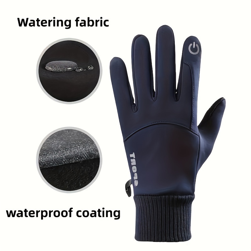 冬用サイクリンググローブ防風厚手フリースサーマルフルフィンガ - Ski Glove Waterproof のレビューと価格