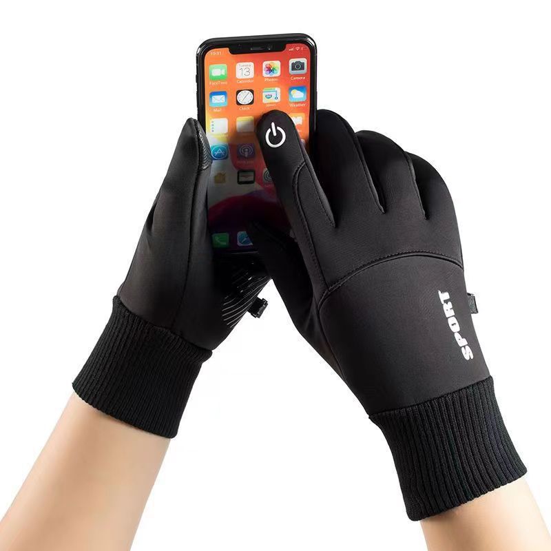 冬用サイクリンググローブ防風厚手フリースサーマルフルフィンガ - Ski Glove Waterproof のレビューと価格