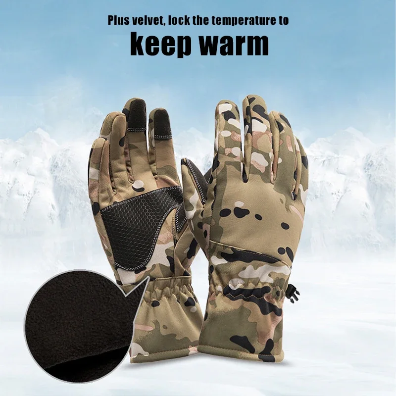 冬用防水迷彩ハンティンググローブ滑り止めタッチスクリーン対応 - Ski Glove Waterproof のレビューと価格