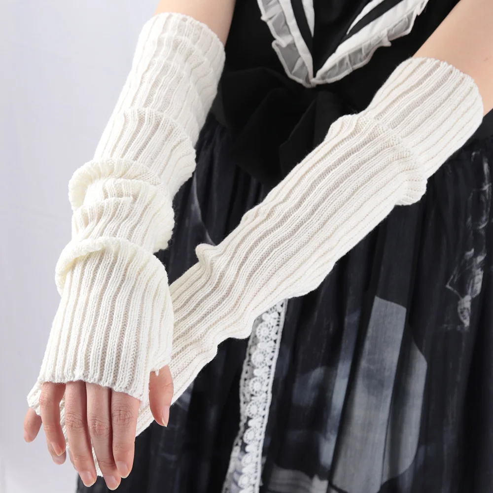 2025年新作 52cm レディース ニットアームスリーブ  - Fingerless Glove Knit のレビューと価格