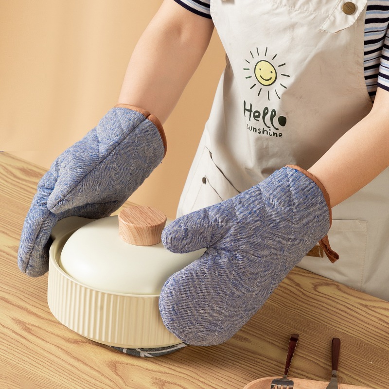 2 個の厚みのあるオーブンミットホームキッチン格子ミット高温 - Oven Mitt Silicone のレビューと価格