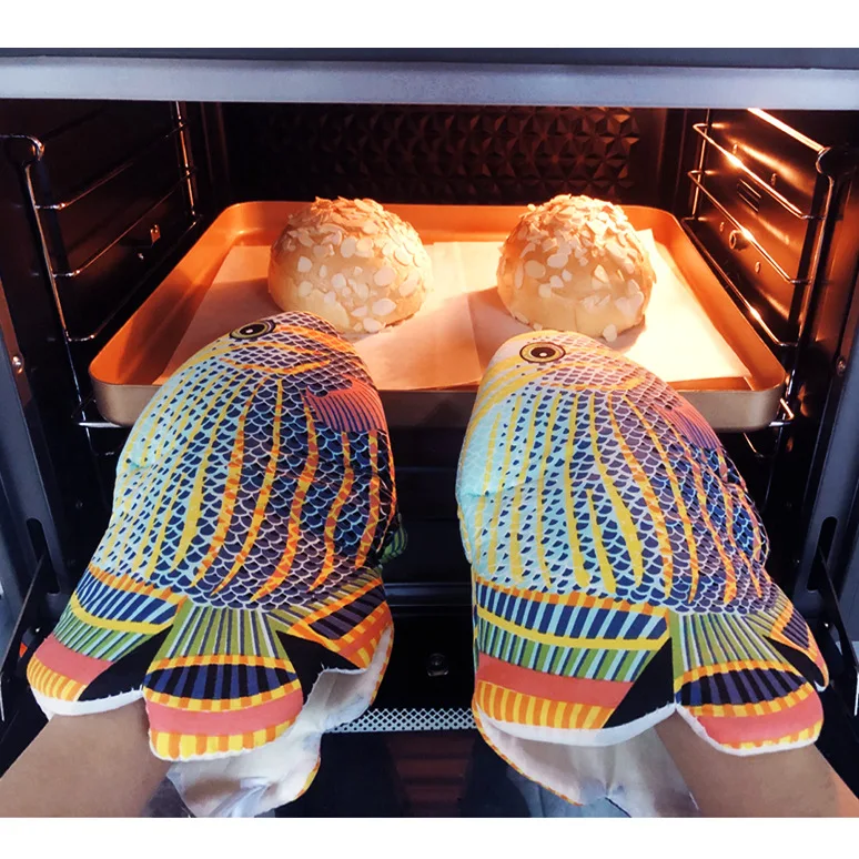 1PC、綿製オーブンミット、耐熱性、滑り止め、ベーキンググロ - Oven Mitt Silicone のレビューと価格