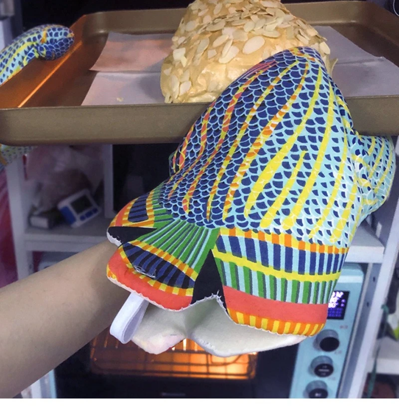 1PC、綿製オーブンミット、耐熱性、滑り止め、ベーキンググロ - Oven Mitt Silicone のレビューと価格