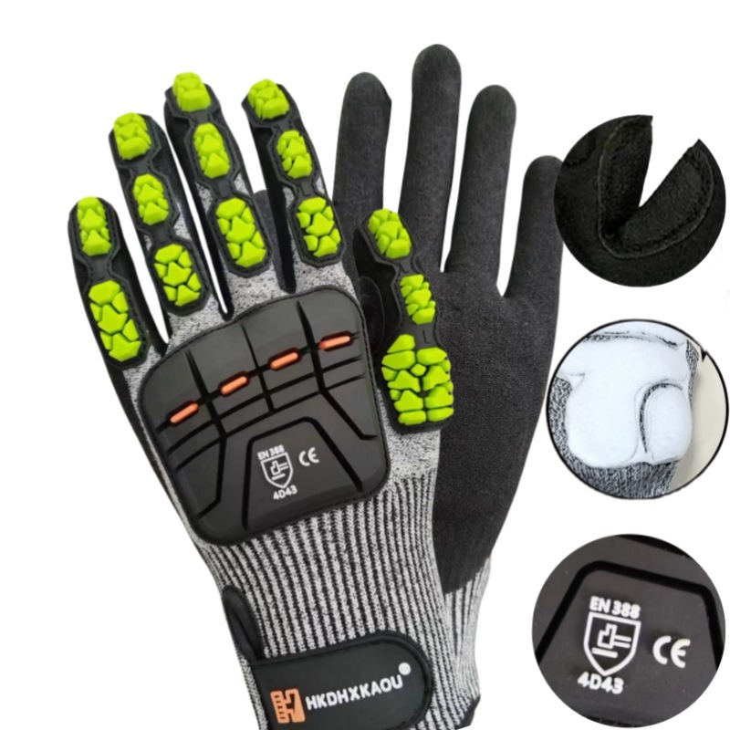 新しい TPR 機械的耐衝撃手袋 CE 認定レベル 5 耐切 - Work Glove Impact のレビューと価格