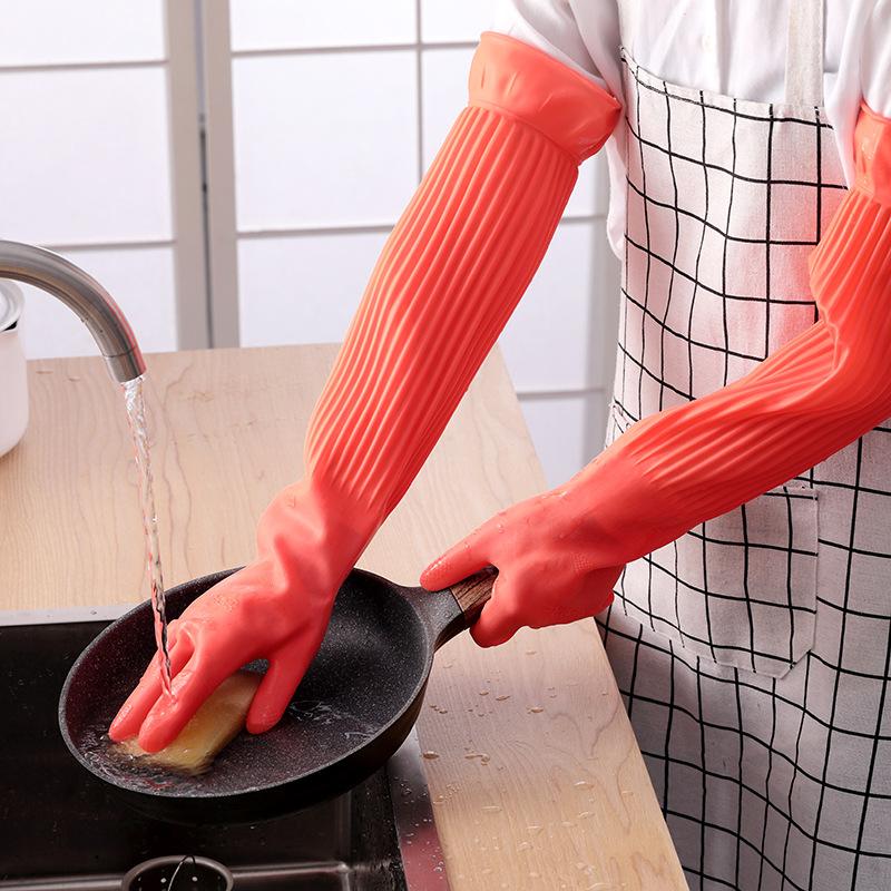 長持ちする再利用可能なゴム製食器洗い用手袋、滑り止め家庭用掃 - Rubber Glove Cleaning のレビューと価格