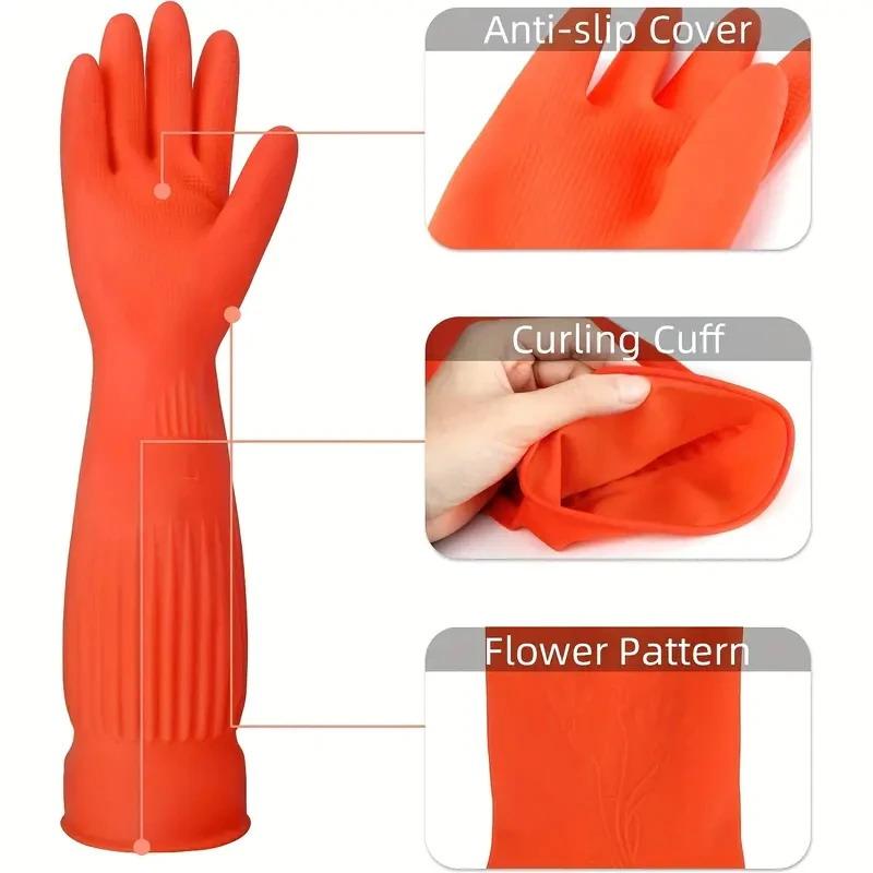 長持ちする再利用可能なゴム製食器洗い用手袋、滑り止め家庭用掃 - Rubber Glove Cleaning のレビューと価格