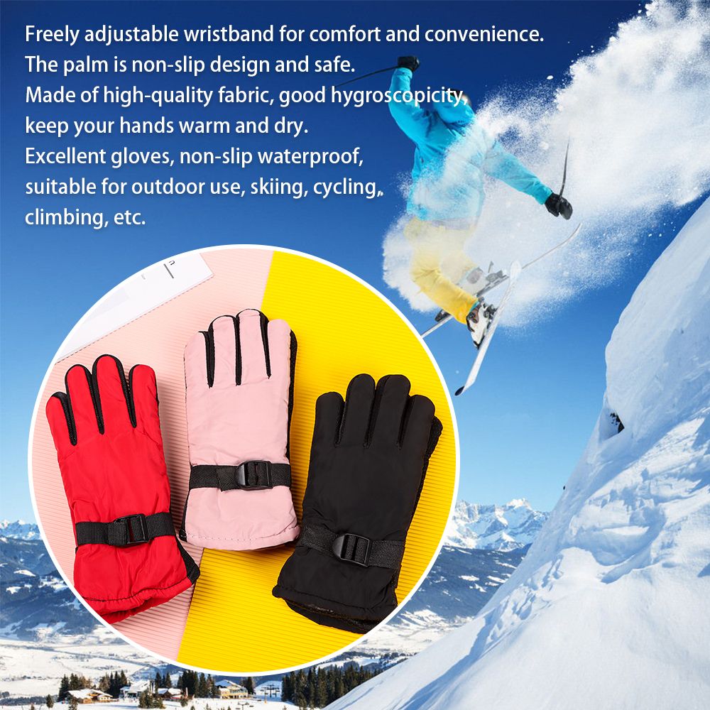 新しい子供大人の冬の雪暖かい手袋少年少女スキースノーボード防 - Ski Glove Waterproof のレビューと価格