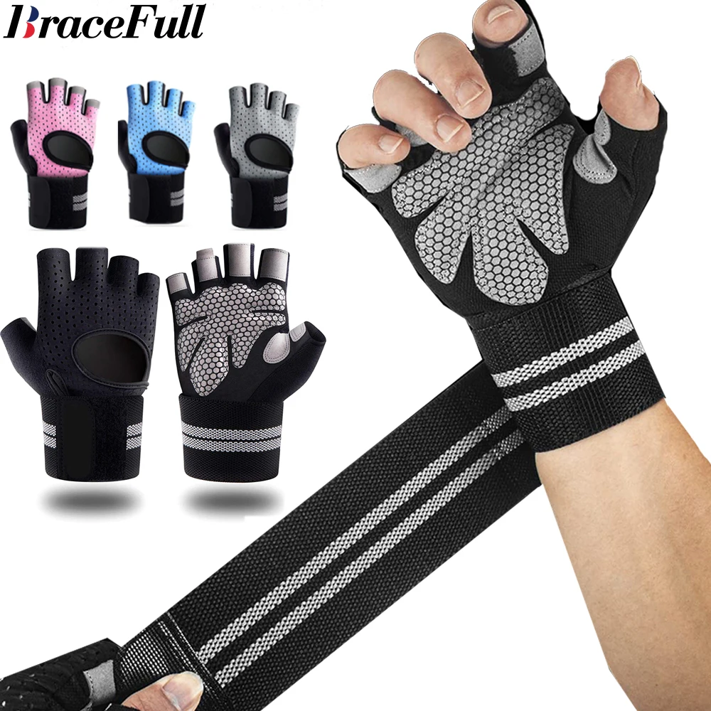 1 ペアハーフフィンガージムフィットネスグローブリストラップ - Workout Glove Gym のレビューと価格