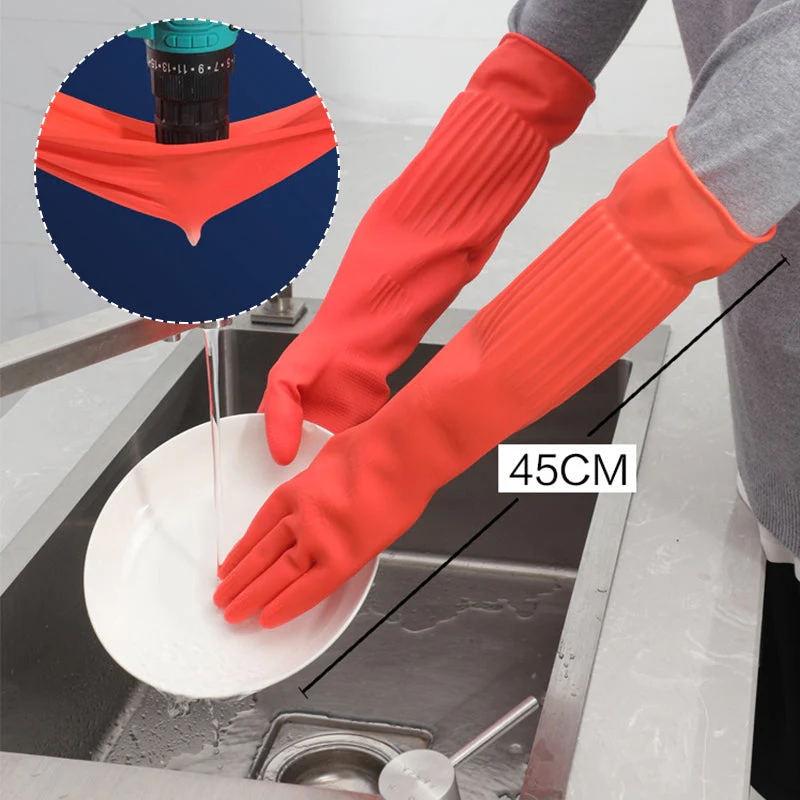 ゴム製食器洗い用クリーニンググローブ再利用可能な防水家庭用キ - Dish Glove Rubber のレビューと価格