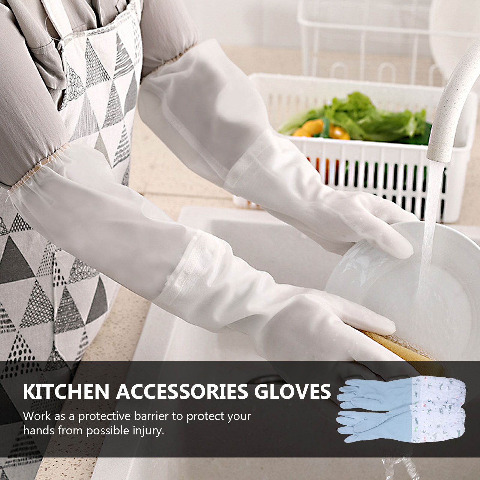 2組の手袋 クリーニング 防水 食器洗い 女性用 食器洗い機 - Dish Glove Rubber のレビューと価格