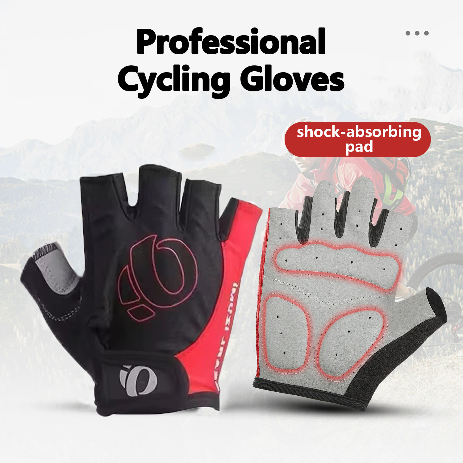 屋外サイクリング衝撃吸収ハーフフィンガーグローブユニセックス - Cycling Glove Padded のレビューと価格
