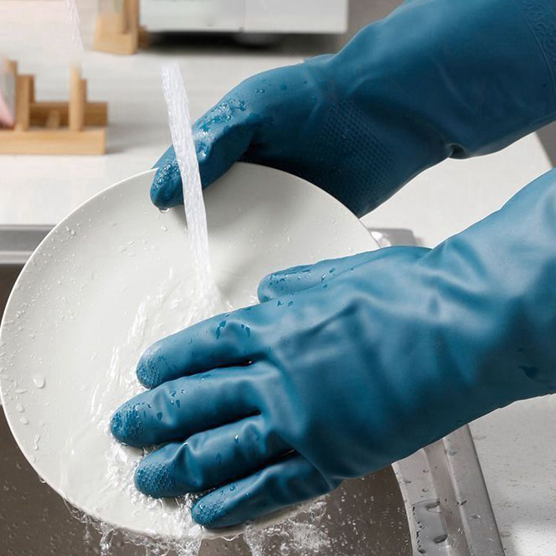 2/4 ペア防水手袋フリース厚いクリーニング手袋家庭用浴室キ - Rubber Glove Cleaning のレビューと価格