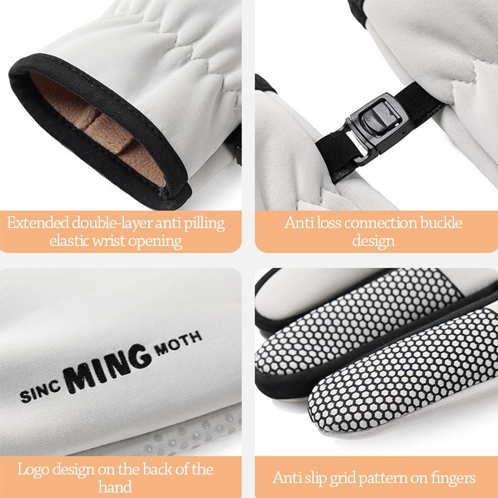 ファッション暖かい冬用手袋裏地フリース滑り止めサイクリンググ - Ski Glove Waterproof のレビューと価格